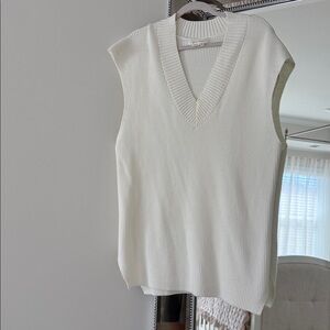 Anthropologie white sweater vest